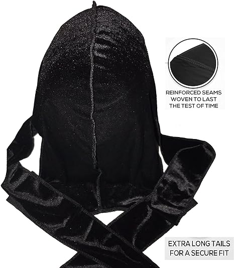 Luxury Black Velvet Durag
